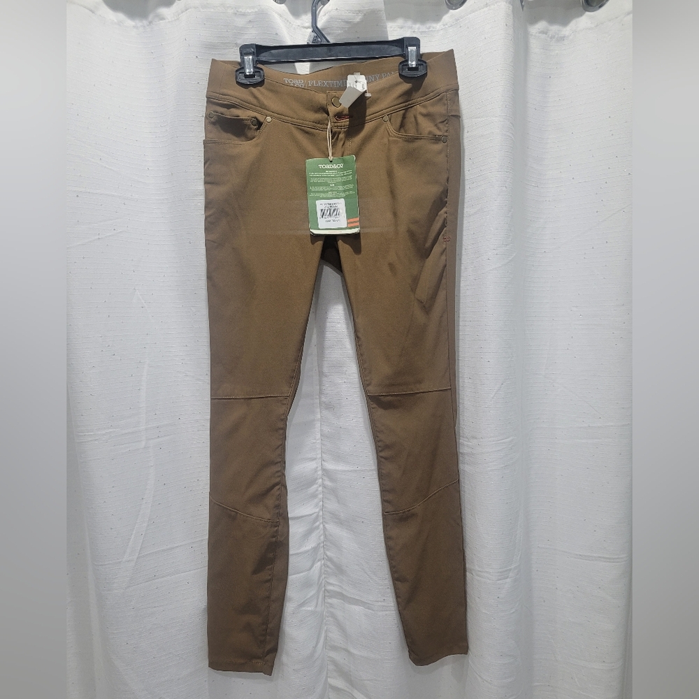 Toad Co FlexTime Skinny Pants Womens Size 6 Color Seal Brown